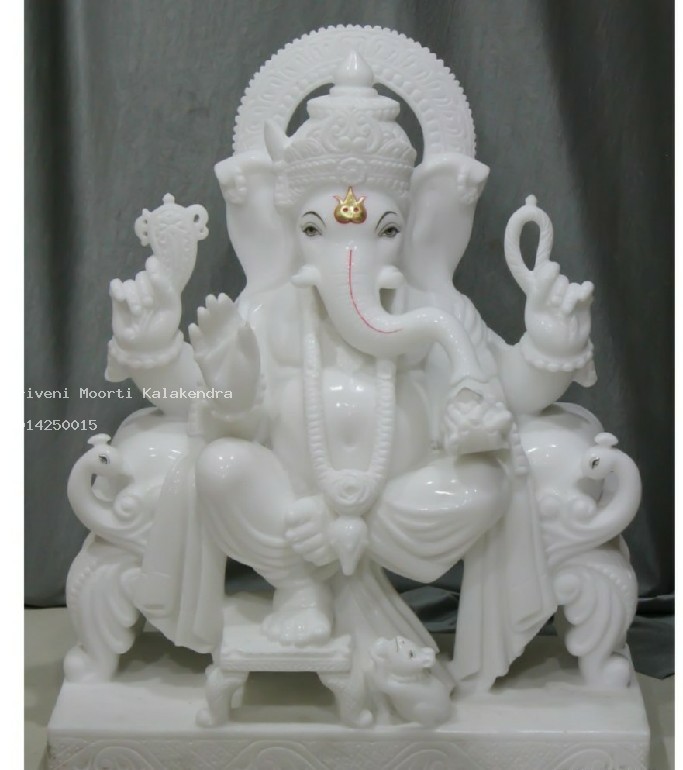 Pure White Classic Ganesh Statue