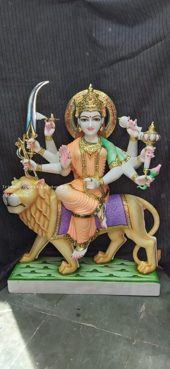 Colorful Durga Mata on Lion Statue thumbnail