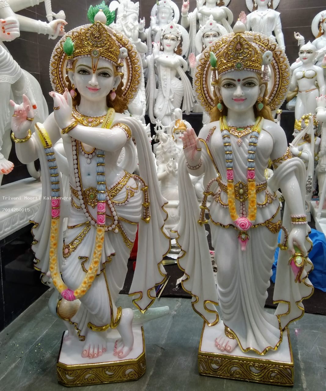 White Radha Krishna Standing Statue thumbnail