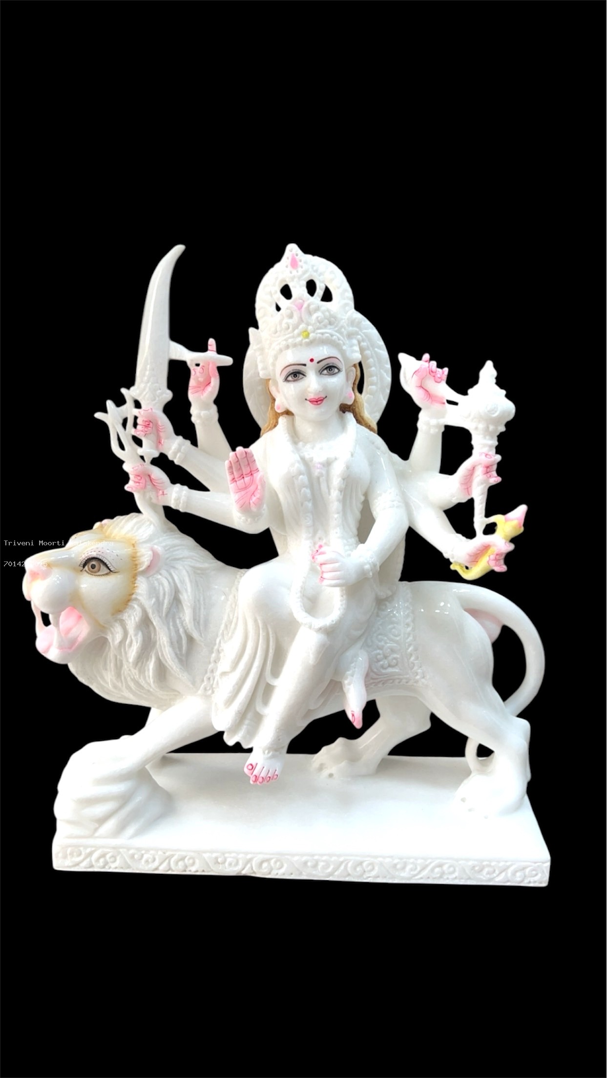 White Durga Mata Lion Statue thumbnail